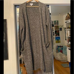 Gray Soft Threaded Cardigan
